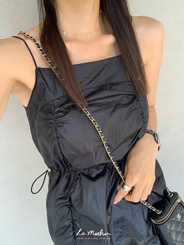 防曬澎感抓皺長洋裝
